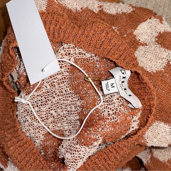Gili Floral Knit Sweater - burnt orange and Cream NWT medium - Picture 7 of 8